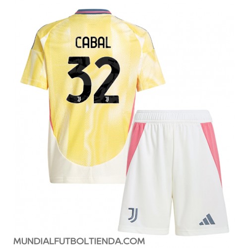 Camiseta Juventus Juan Cabal #32 Segunda Equipación Replica 2024-25 para niños mangas cortas (+ Pantalones cortos)